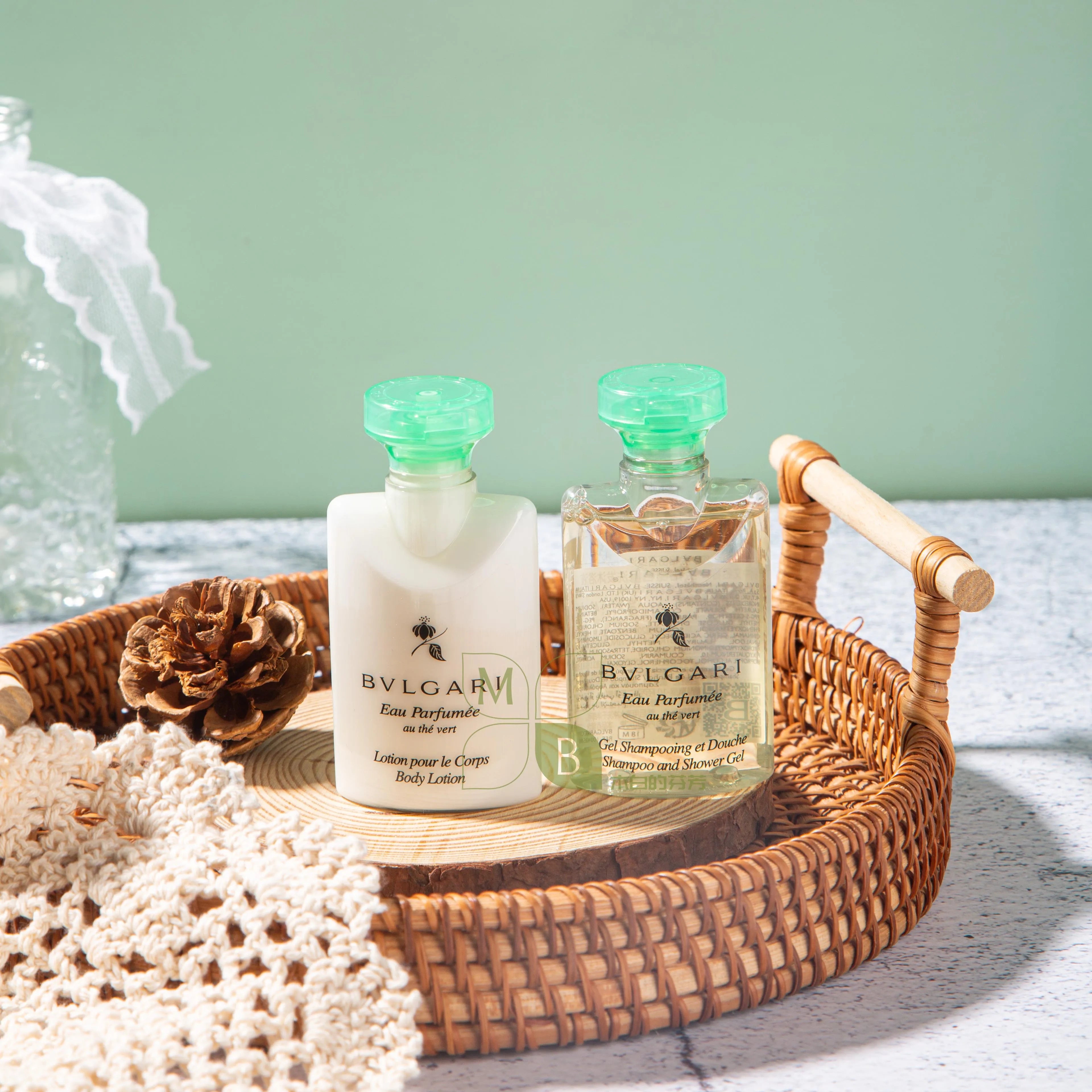 BVLGARI Green Tea Shampoo & Conditioner & Shower Gel & Body Lotion & Soap 40ML