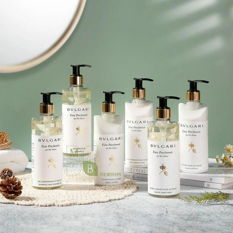 BVLGARI Shampoo & Conditioner & Body Lotion & Shower Gel & Hand Wash & Hand Lotion White Tea 300ML