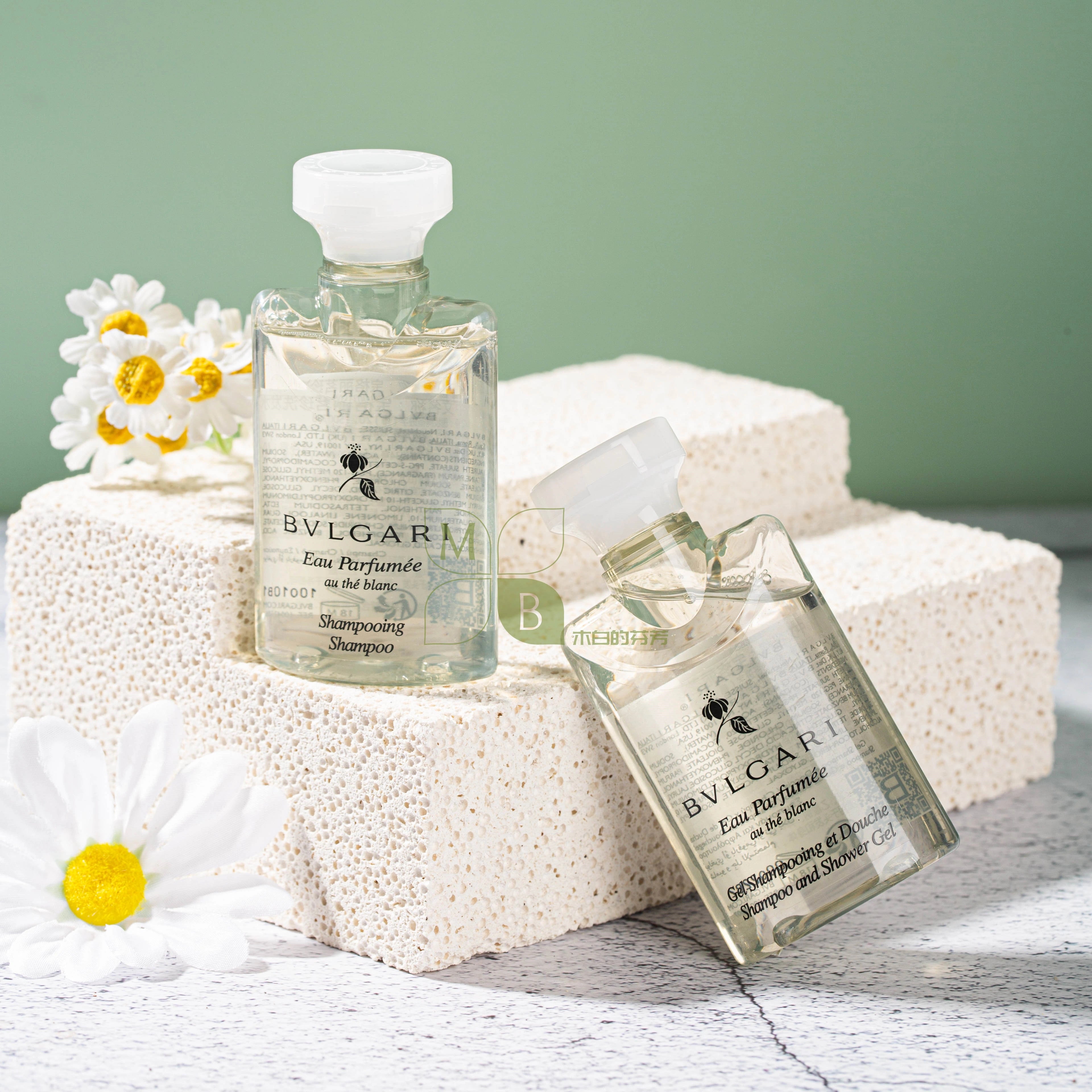 BVLGARI White Tea Shampoo & Conditioner & Shower Gel & Body Lotion 40ML