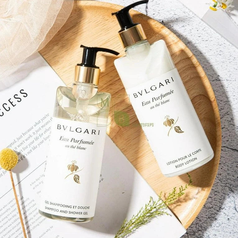 BVLGARI White Tea Body Lotion and Shower Gel Bundle 300ml each