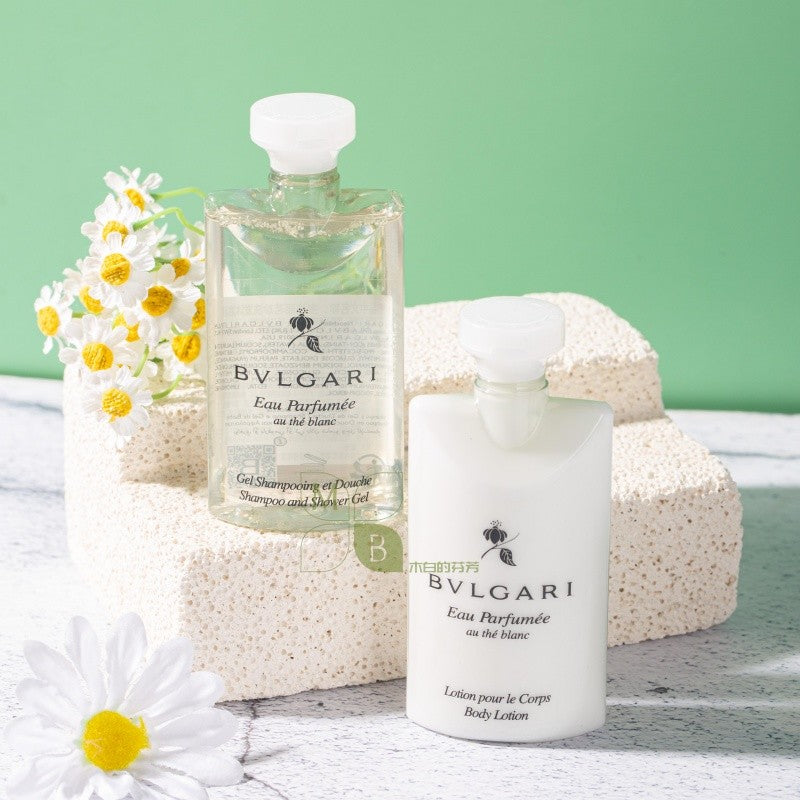 BVLGARI White Tea Shampoo & Conditioner & Shower Gel & Body Lotion & Soap 75ML