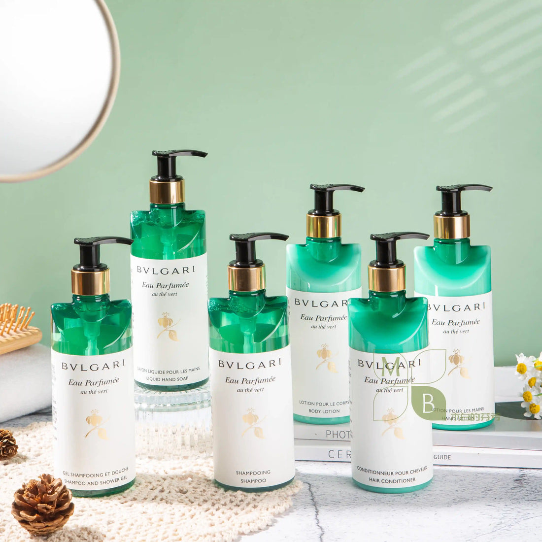 BVLGARI Green Tea Shampoo & Conditioner & Body Lotion & Shower Gel & Hand Wash & Hand Lotion 300ML