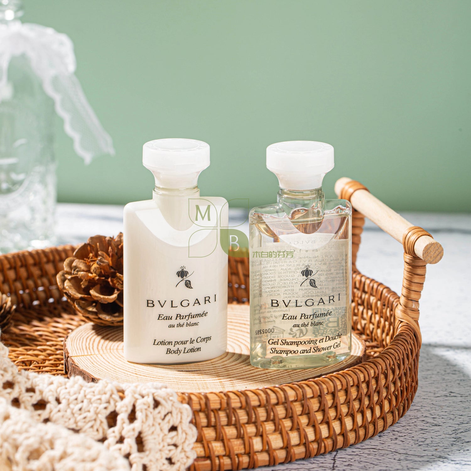 BVLGARI White Tea Shampoo &amp; Conditioner &amp; Shower Gel &amp; Body Lotion 40ML