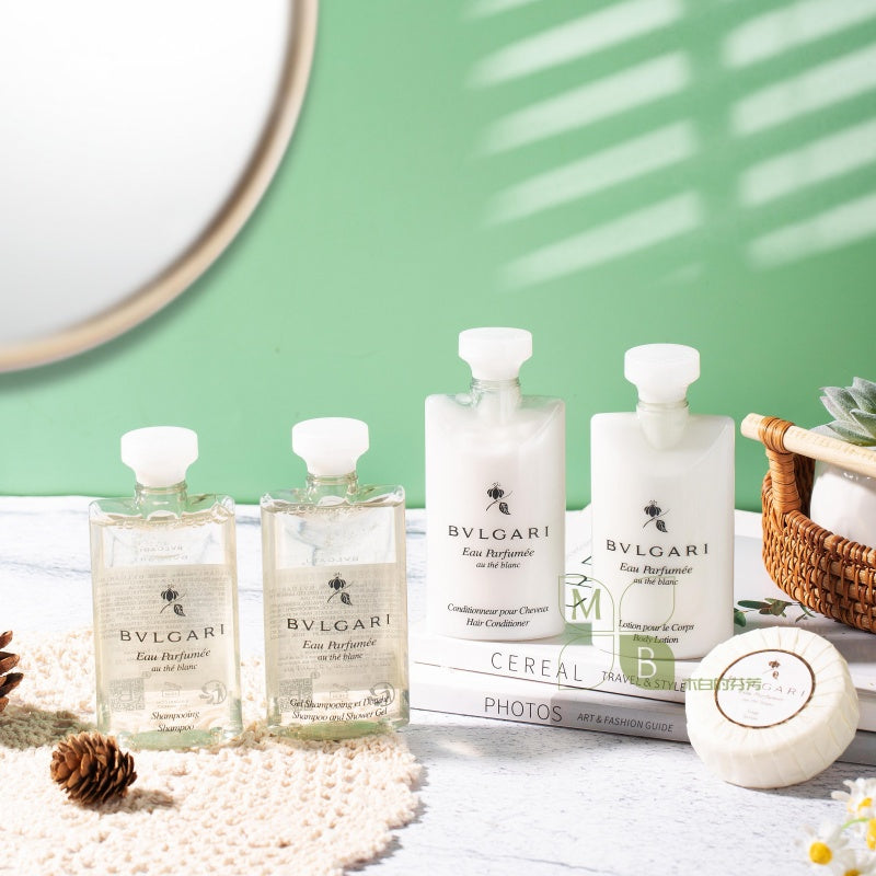 BVLGARI White Tea Shampoo &amp; Conditioner &amp; Shower Gel &amp; Body Lotion &amp; Soap 75ML