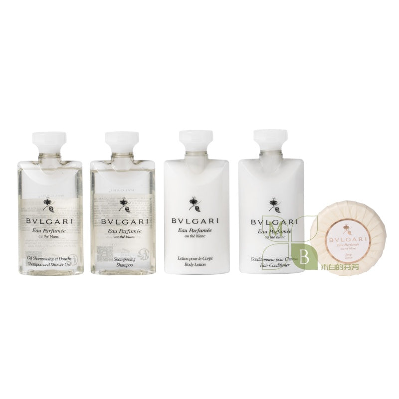 BVLGARI White Tea Shampoo &amp; Conditioner &amp; Shower Gel &amp; Body Lotion &amp; Soap 75ML