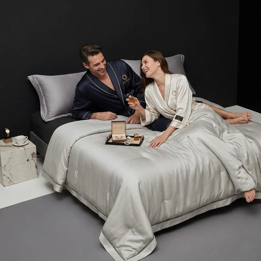 Bvlgari Hotel Bedding Silk Quilt | Two Colors