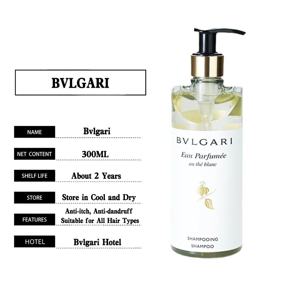 BVLGARI Shampoo &amp; Conditioner &amp; Body Lotion &amp; Shower Gel &amp; Hand Wash &amp; Hand Lotion White Tea 300ML
