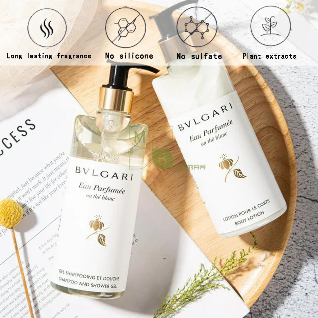 BVLGARI Shampoo &amp; Conditioner &amp; Body Lotion &amp; Shower Gel &amp; Hand Wash &amp; Hand Lotion White Tea 300ML